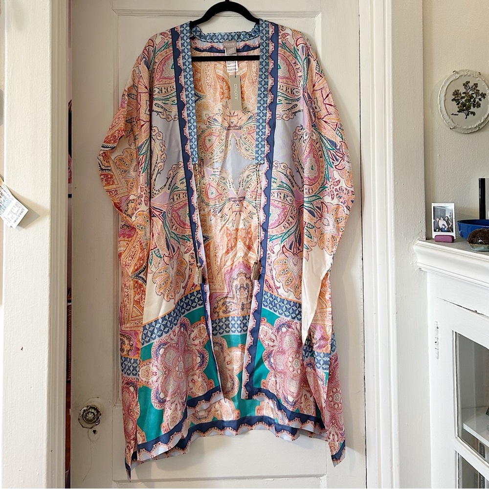 NWT Silk Chico’s Kaleidoscope Kimono